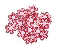 MUELODSIC 20Pcs DIY Snowflake Patches Red White Embroidered Appliques Winter Holiday Sew Decorations for Clothing Caps Backpacks Versatile Durable Design Accents