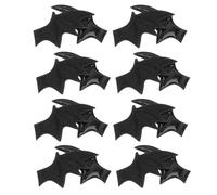 MUELODSIC 20pcs Halloween Bat Wing Sew Or Iron-on Patches Black Pu Leather Embellishments with Unique Design, Versatile Use for Halloween Costumes and Group Activities