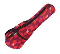 MUELODSIC 21-inch Waterproof Ukulele Bag Red Oxford Fabric Backpack with Geometric Pattern, Double Shoulder Carry, Practical Ukulele Storage Pouch for Outdoor Use