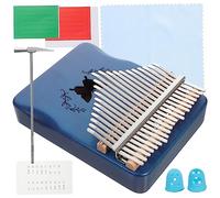 MUELODSIC 21-key Thumb Piano Kalimba Portable Mbira in Blue with Tune Hammer and Songbook, Handheld Musical Instrument for Beginners and Music Lovers