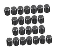 MUELODSIC 24Pcs Aluminium Alloy Potentiometer Control Knobs Rotary Shaft Volume Tone Replacement Caps Black Wear-resistant for Electric Guitar Synthesizers Mixer Equipment