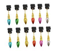 MUELODSIC 24pcs Beard Ornament Bell Clips for Men and Women Reusable Plastic Beard Baubles Festive Hair Accessories for Xmas Year Ugly Sweater Parties Random Color