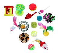 MUELODSIC 24Pcs Interactive Cat Kitten Fun Playthings with Bell Balls for Indoor Cats Stimulates Hunting Instincts and Exercise Random Color