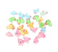 MUELODSIC 24pcs Luminous Resin Elephant Figurines Glow Dark Cartoon Animal Ornaments for Fairy Garden Potted Plants Fish Tank Desk Decor with Soft Night Glow and Playful Design
