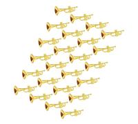 MUELODSIC 24pcs Mini Trumpet Models Gold Color Compact Miniature Musical Instrument Decor for DIY and Home Layout Realistic Detail and Chic Design for Mini House Adornments