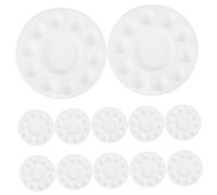 MUELODSIC 24pcs Round Plastic Paint Palette with Wells Watercolor Acrylic Oil Mixing Tray for Organized Color Blending Spill Resistant Design Easy to Clean for Artists and Outdoor Sketching