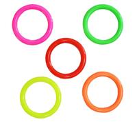 MUELODSIC 25 Pcs Colorful Plastic Toss Rings Inner Diameter Hollow Circle Tossing Game for Eye-hand Coordination Indoor Outdoor Play Random Color