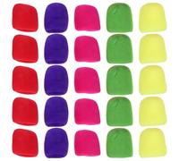 MUELODSIC 25pcs Thickened Microphone Windscreen Sponge Covers Washable Mic Covers for Handheld Microphones Anti-slip Protective Sleeve with Noise Isolation for Ktv Karaoke Recording Studios