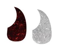 MUELODSIC 2pcs Acoustic Guitar Pickguards Protective Stickers Self-adhesive Scratch-resistant Decals for Folk Guitars with White and Dark Tortoiseshell Colors