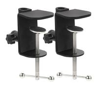 MUELODSIC 2pcs Adjustable Desk Lamp Microphone Stand Metal Base and C-shaped Retaining Clips for Tabletop Multi-function Use in Office Studio