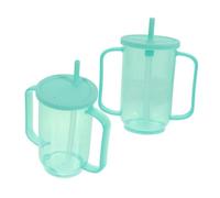 MUELODSIC 2pcs Adult Sippy Cups for Elderly with Ergonomic Handles Spill Design Detachable Lid and Straw Easy Clean Liquid Diet Nursing Cups for Disabled Bedridden Patients Caregiver