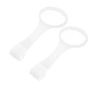 MUELODSIC 2pcs Baby Pull up Rings and Nursery Stand up Rings for Toddlers, White Plastic Crib Hanging Handles for Playpen Walking Safety and Support