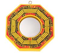 MUELODSIC 2pcs Bagua Mirror Feng Shui Wall Decor Convex and Concave Design Mdf Titanize Material Protective Features for Home Office Decorations Enhancing Luck and Safety