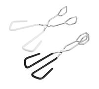 MUELODSIC 2pcs BBQ Food Clamp Tongs Anti-Scald Bread and Grill Holder with Anti-Skid Design for Indoor Cooking and Outdoor Barbecue Ergonomic Handle Kitchen Clip Black White