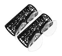 MUELODSIC 2pcs Betta Fish Tank Hollow Tunnel Mesh Hideout Shelter for Shrimp Guppies Black Aquarium Decor Water Circulation and Natural Look Compatible with Various Tank