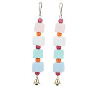 MUELODSIC 2pcs Bird Hanging Chew Mineral Beak Grinding Stones for Parrots Budgies Lovebirds Decorative Pet Cage Supplies Random Color Random Color