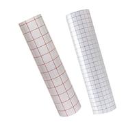 MUELODSIC 2Pcs Blue Red Grid Self Adhesive PVC Positioning Film Transfer Tape for Vinyl Lettering DIY Craft Decals Window Wall Art and Measure for Stickers Glass Application