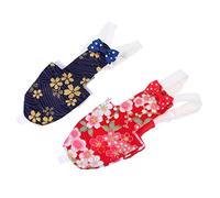 MUELODSIC 2Pcs Breathable Parrot Diaper Creative Bird Flight Suit with Flower Print Easy to Wear and Take Off Suitable for Pet Birds Black and Red Colors