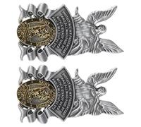 MUELODSIC 2pcs Car Sun Visor Clips with Inspirational Angel Charm, Travel Safety Car Visor Medal Accessories for Driver Blessing and Vehicle Interior Decoration