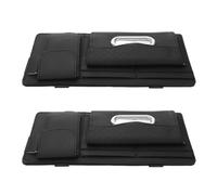 MUELODSIC 2Pcs Car Sun Visor Organizer Multifunctional Storage Pocket with Sunglass Holder and Tissue Box for Cards License Pen Key Car Interior Accessories for Travel and Daily Use