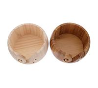 MUELODSIC 2Pcs Creative Wooden Yarn Bowl Vintage Knitting Crochet Holder with Swirl Thread Guide Bamboo Wood Storage Case for Multiple Wool Balls Portable Craft Organizer for Yarn