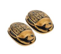 MUELODSIC 2pcs Egyptian Scarab Beetle Figurines Resin Desktop Ornaments Smooth Texture Decorative Sculptures for Home Office Exotic Collectible Statues