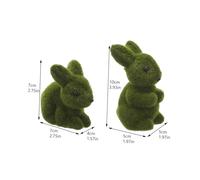 MUELODSIC 2pcs Flocked Rabbit Crafts Easter Bunny Decorations for Garden Outdoor Landscape Decor Lifelike Artificial Rabbits Ornament for Home and Festival Celebration