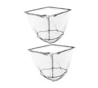 MUELODSIC 2Pcs Foldable Solid Triangular Fishing with Stainless Steel Telescopic Handles for Bass Trout Catfish Adjustable Collapsible Nets for Kayak and Freshwater Fishing