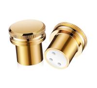 MUELODSIC 2pcs Gold Plated Copper Xlr Female Connector Caps Noise Reducing Dust Covers for Microphone and Speaker Cables Durable Protective Caps for Balanced Audio Connectors