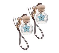 MUELODSIC 2pcs Hanging Car Diffuser Bottles Elegant Glass Perfume Oil Bottle for Essential Oils Refillable Car Aromatherapy Pendant Stylish Air Freshener for Vehicle Interior