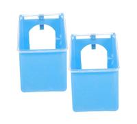 MUELODSIC 2pcs Hanging Pigeon Feeder with Lid Blue Single Hole Multi-function Bird Feeding Basin Water Dispenser for Cage Parrots Cockatiels