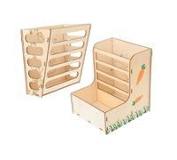 MUELODSIC 2Pcs Household Bunny Feeders Hay Holders Floor Cage Feeders for Rabbits Guinea Pigs Chinchillas Slow Feeding Rack to Reduce Waste and Keep Cage Clean