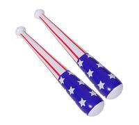 MUELODSIC 2pcs Inflatable Baseball Bats with American Flag Design Durable PVC Filled Bat for Outdoor Sports Pool Fun Parties Carnivals Portable and Easy to Store