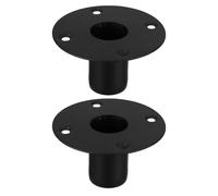 MUELODSIC 2pcs Iron Speaker Mounting Base 108mm x 60mm with Secure Brackets for On Stage Speaker Stands and Audio Pole Mounts Metal Stand Parts for Home and Professional Use