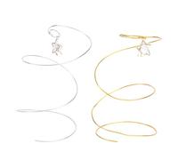 MUELODSIC 2pcs Iron Wire Spiral Tree Cake Topper Decorations in Golden and Silver, Hand-polished with Smooth Surface, Will Not Fade Or Deform, for Holidays and Parties Cake Decorating