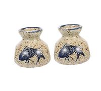 MUELODSIC 2Pcs Japanese Style Ceramics Toothpick Holder Mini Flower Vase Retro Decorative Plant Pot for Home Dining Table Office Small Floral Container