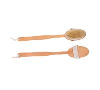 MUELODSIC 2PCS Long Handle Pet Bath Grooming Brush with Pig Bristle Soft Hair for Cats Dogs Horses Comfortable Bathing Tool