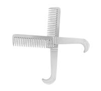 MUELODSIC 2pcs Metal Dog Grooming Comb Set Lightweight Aluminum Detangling and Dead Skin Removal for Cats Dogs Portable Pet Hair Comb with Polished Surface Safe for Travel and Home Use