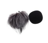MUELODSIC 2pcs Microphone Windscreen Gray White Long Fur Mic Wind Muff for Outdoor Use Microphone Windscreen Protective Cover Compatible Zoom