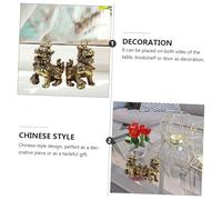 MUELODSIC 2Pcs Mini Brass Kirin Lion Sculpture Feng Shui Ornament for Home Decor Chinese Style Desktop Adornment Symbolizing Wealth Prosperity and Protection Vintage Copper Figurines