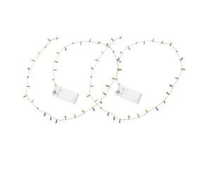 MUELODSIC 2pcs Miniature LED String Lights for Dollhouse - Tiny Battery-Operated Decorative Fairy Lights for Crafts and Christmas Miniatures, Realistic Mini Dollhouse Lamp Accessories