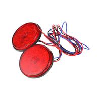 MUELODSIC 2pcs Motorcycle LED Reflector Brake Lamp Rear Bumper Tail Light High Brightness Durable Plastic Easy Installation for Motorbike Atv Electric Vehicles