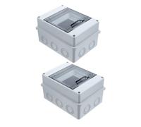 MUELODSIC 2pcs Outdoor Distribution Junction Box Way Circuit Breaker Protection with Transparent Window Weatherproof Electrical Enclosure for Power Control