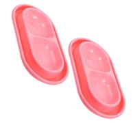 MUELODSIC 2pcs Plastic Cat Dog Food Water Bowl Set Dual Feeding Bowls for Small Medium Pets Outdoor Use Sturdy Washable for Kittens Puppies