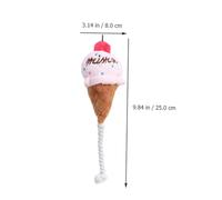 MUELODSIC 2pcs Plush Ice Cream Dog Squeaky Soft Pet Chew for Puppies Funny Cone Design Blue Pink