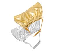 MUELODSIC 2Pcs Portable Pet Shower Caps for Cats and Dogs Ear Protection Bath Hats with High-grade Polyester Comfortable Fit for Puppy and Kitten Grooming in Natural and Gold Colors