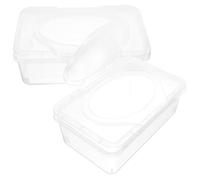 MUELODSIC 2Pcs Portable Wipes Dispenser Box with Dustproof Lid PP Tissue Storage Container for Travel and Home Use Ergonomic One-Handed Opening Holder for Nursery Kitchen Bathroom