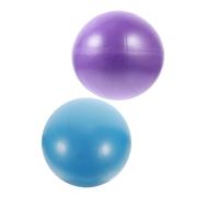 MUELODSIC 2pcs PVC Pilates Ball Mini Fitness Balls for Core Strengthening Balance Training Home Workout Exercise Physical Therapy with Pump Purple and Blue
