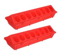 MUELODSIC 2PCS Red Pigeon Feeding Troughs Drop Food Boxes for Bird Cages Plastic Splash Design Easy to Clean and Install