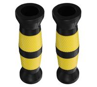 MUELODSIC 2pcs Replaceable Dumbbell Grips Black Yellow - Thick Non-skid Weight Lifting Handle Covers for Home Gym Strength Training Accessories